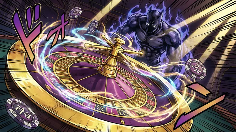 Roleta - Roda giratória épica com efeitos de poder Stand e fichas flutuantes